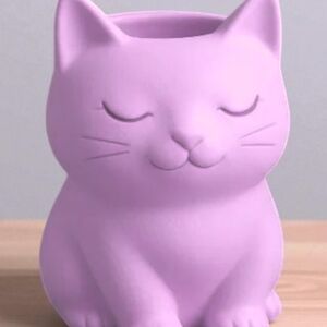 Small Cat Vase / Pen Holder - 3D Printed - Made Upon Ordering